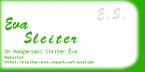 eva sleiter business card